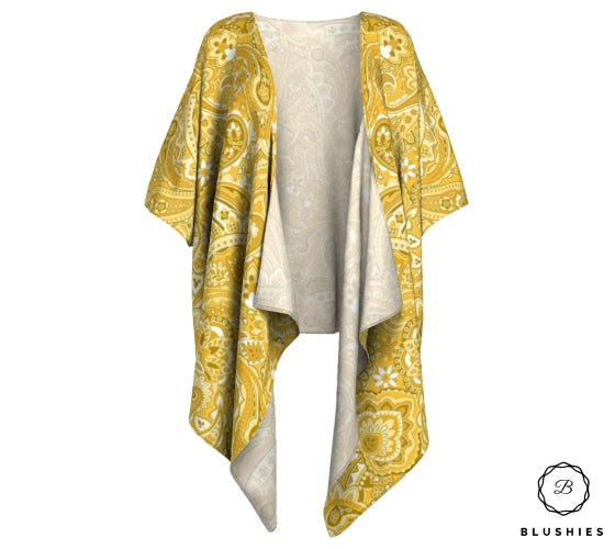 Yellow Bandana Draped Kimono