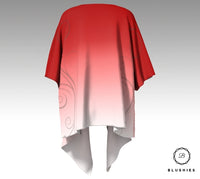 Elegant Red Ombre Kimono Jacket