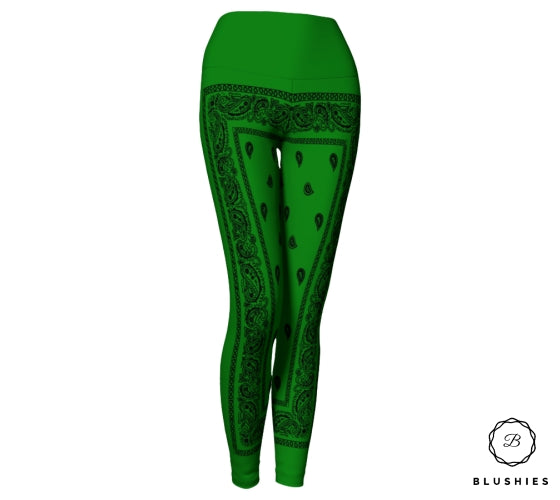 Bandana Bordered Style Green Legging