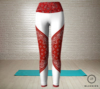 Red And White Printed Bandana Legging