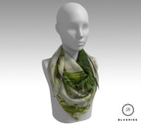Green Nature Printed Scarf for Women