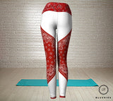 Red And White Printed Bandana Legging