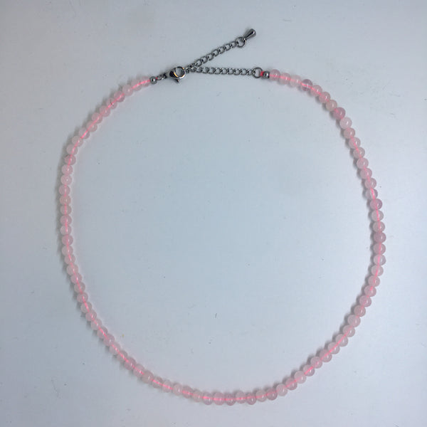 Elegant Rose Quartz Choker Necklace