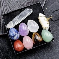 Crystal Jade Chakra Egg Hanging Set